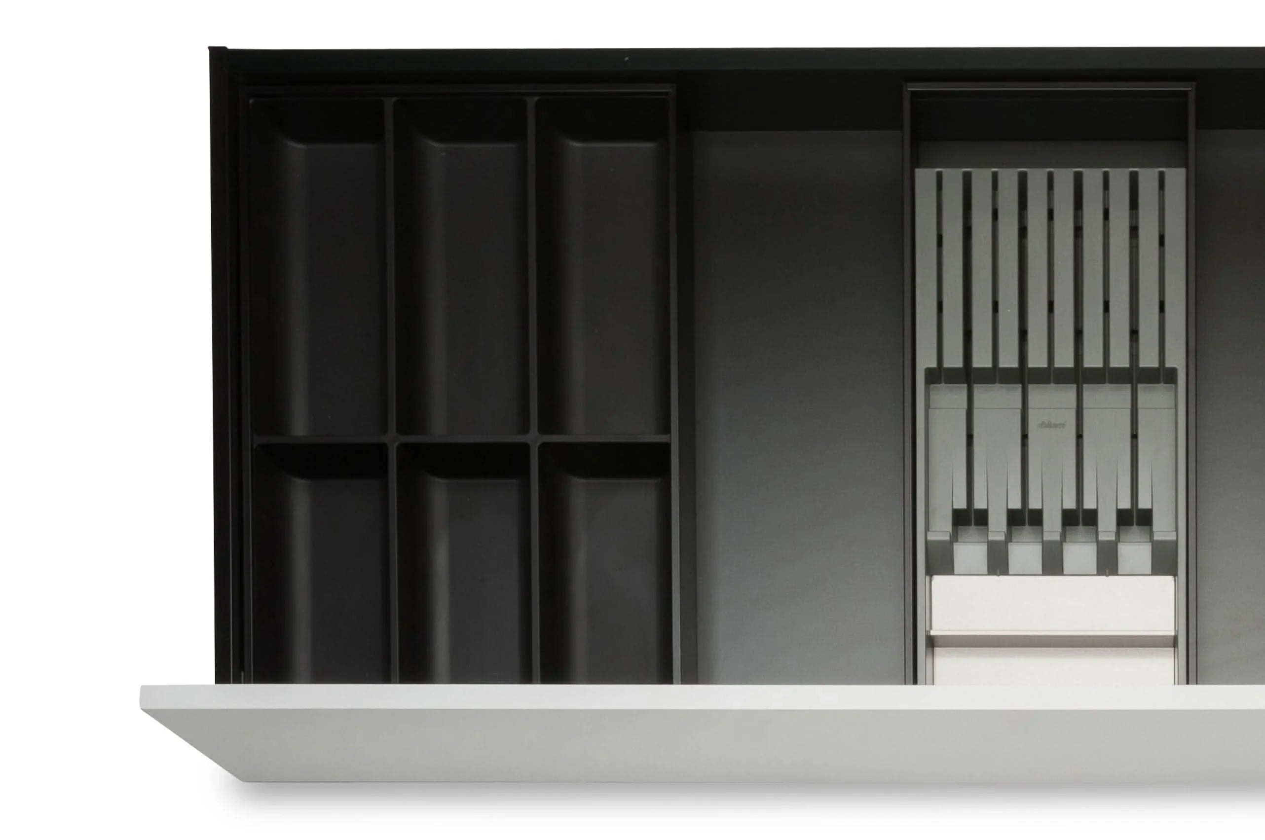 CLASSICknife Stahl Soft-Touch. Besteck- & Messereinsatz Bundle (50 cm) Bundle Blum Carbonschwarz 47.2