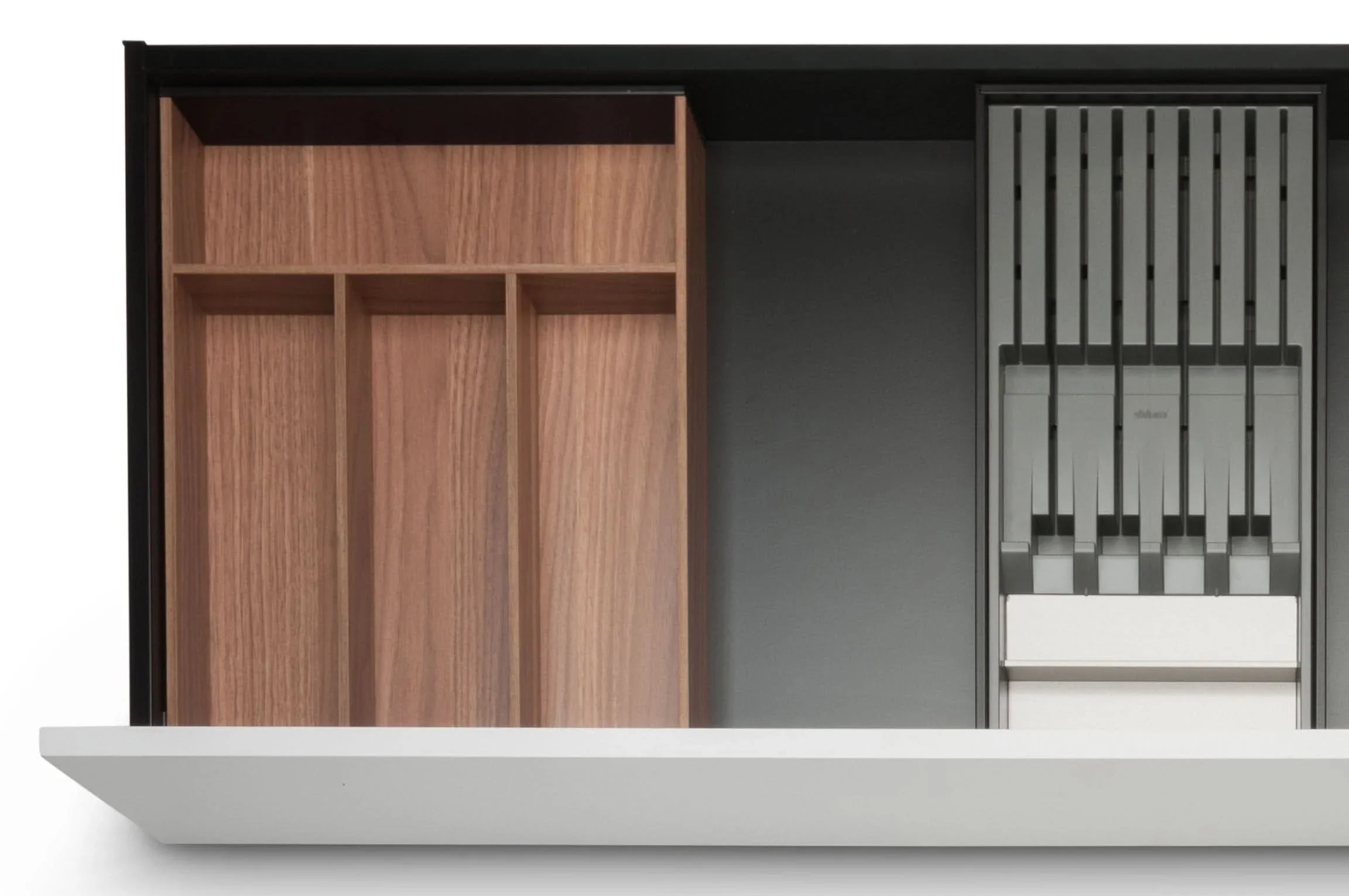 CLASSICknife Holz. Besteck- & Messereinsatz Bundle (50 cm) Bundle Blum Tennessee Nuss 42.2