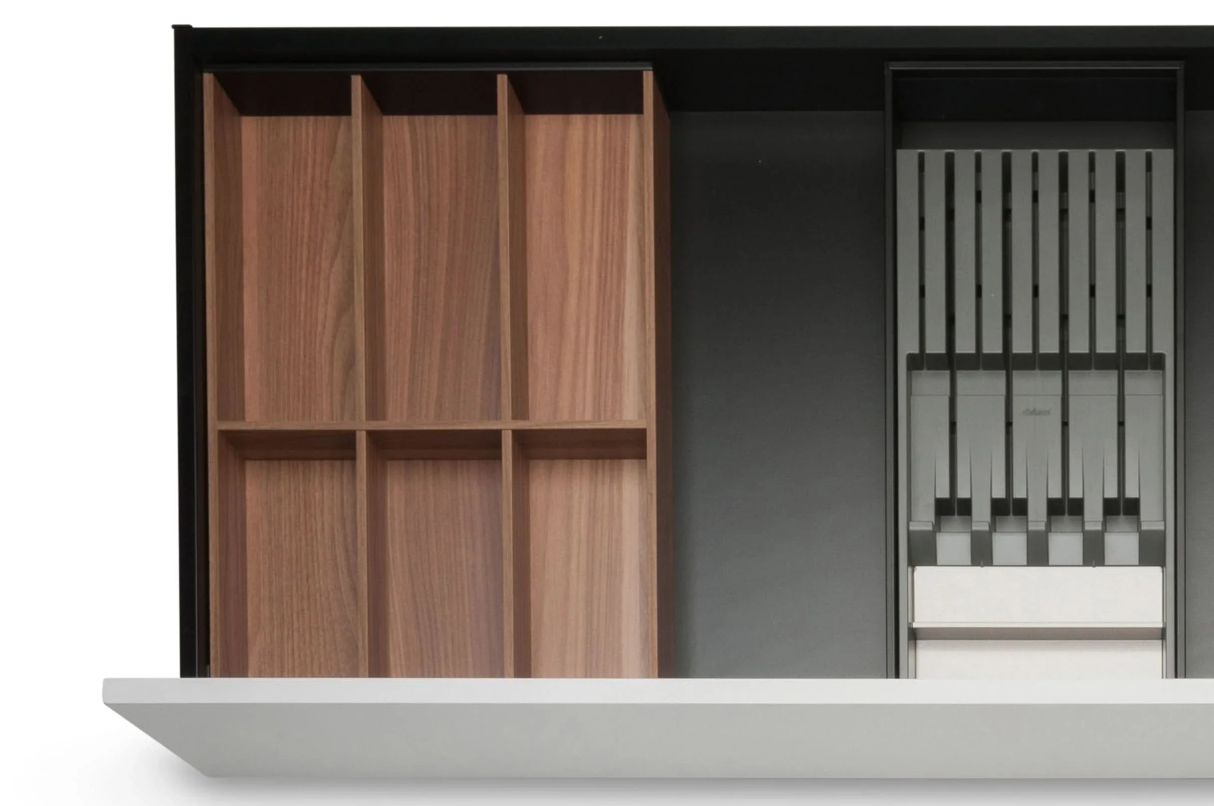 CLASSICknife Holz. Besteck- & Messereinsatz Bundle (50 cm) Bundle Blum Tennessee Nuss 47.2