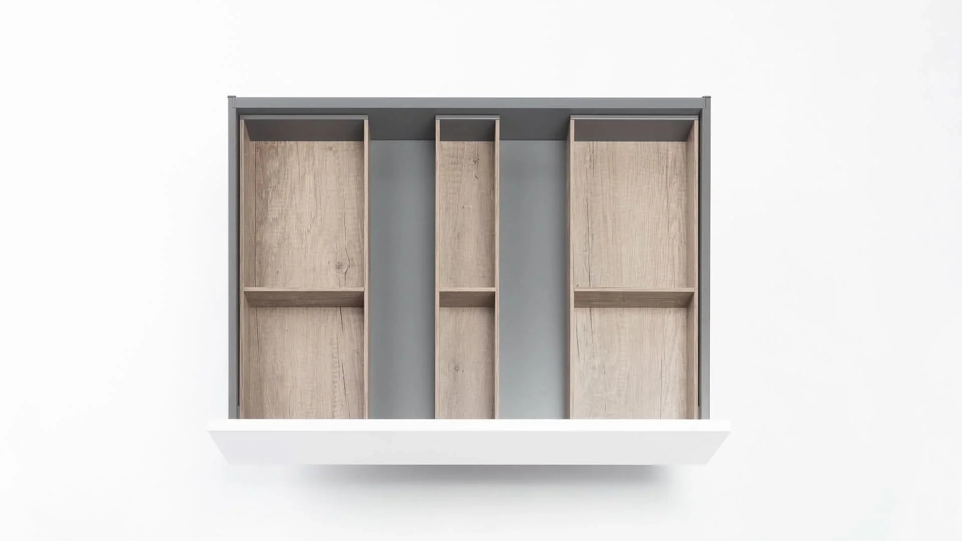 PLAINtrio Holz. Bundle für Besteck & Küchenutensilien (50 cm) Bundle Blum Nebraska Eiche 47.2