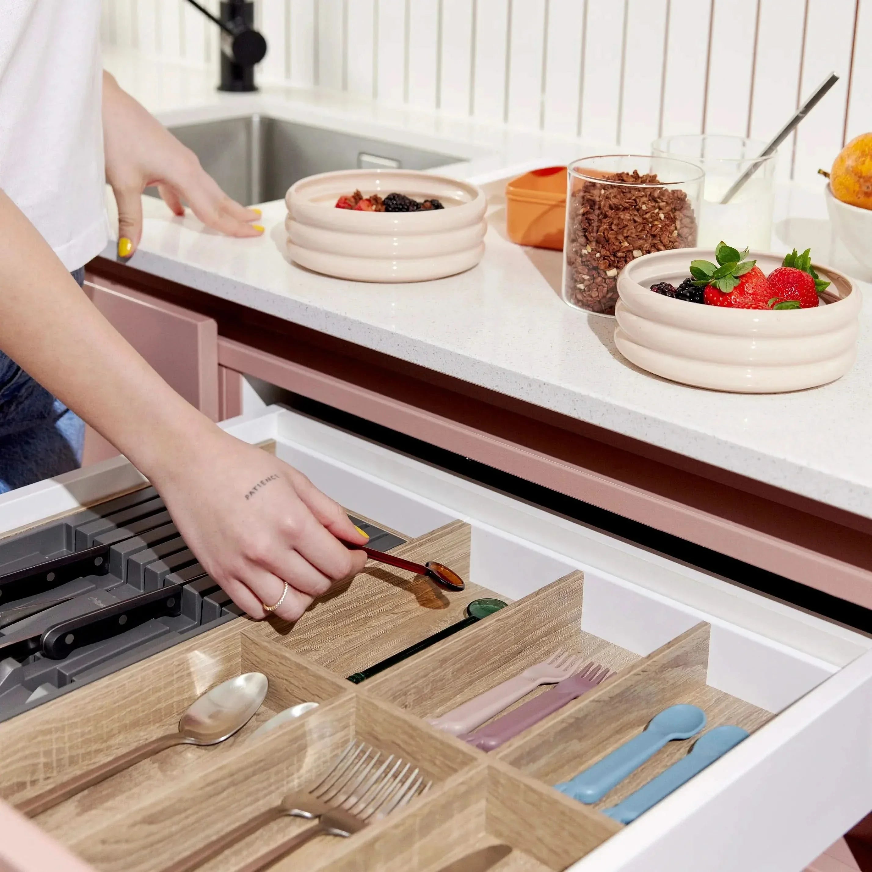 AMBIA-LINE Besteckkasten Holz (30 cm) Besteck Blum