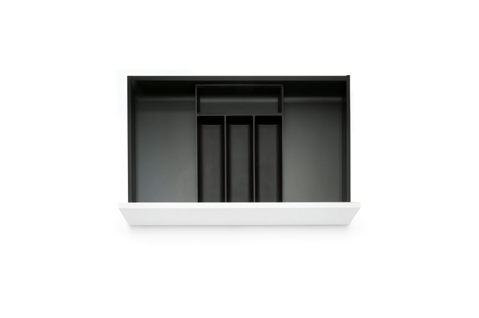 AMBIA-LINE Besteckkasten Stahl Soft-Touch (30 cm) Besteck Blum Carbonschwarz 42.2
