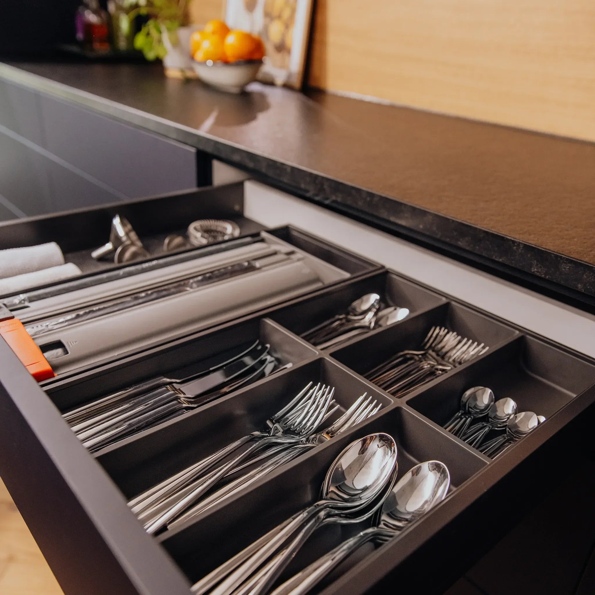 AMBIA-LINE Besteckkasten Stahl Soft-Touch (30 cm) Besteck Blum