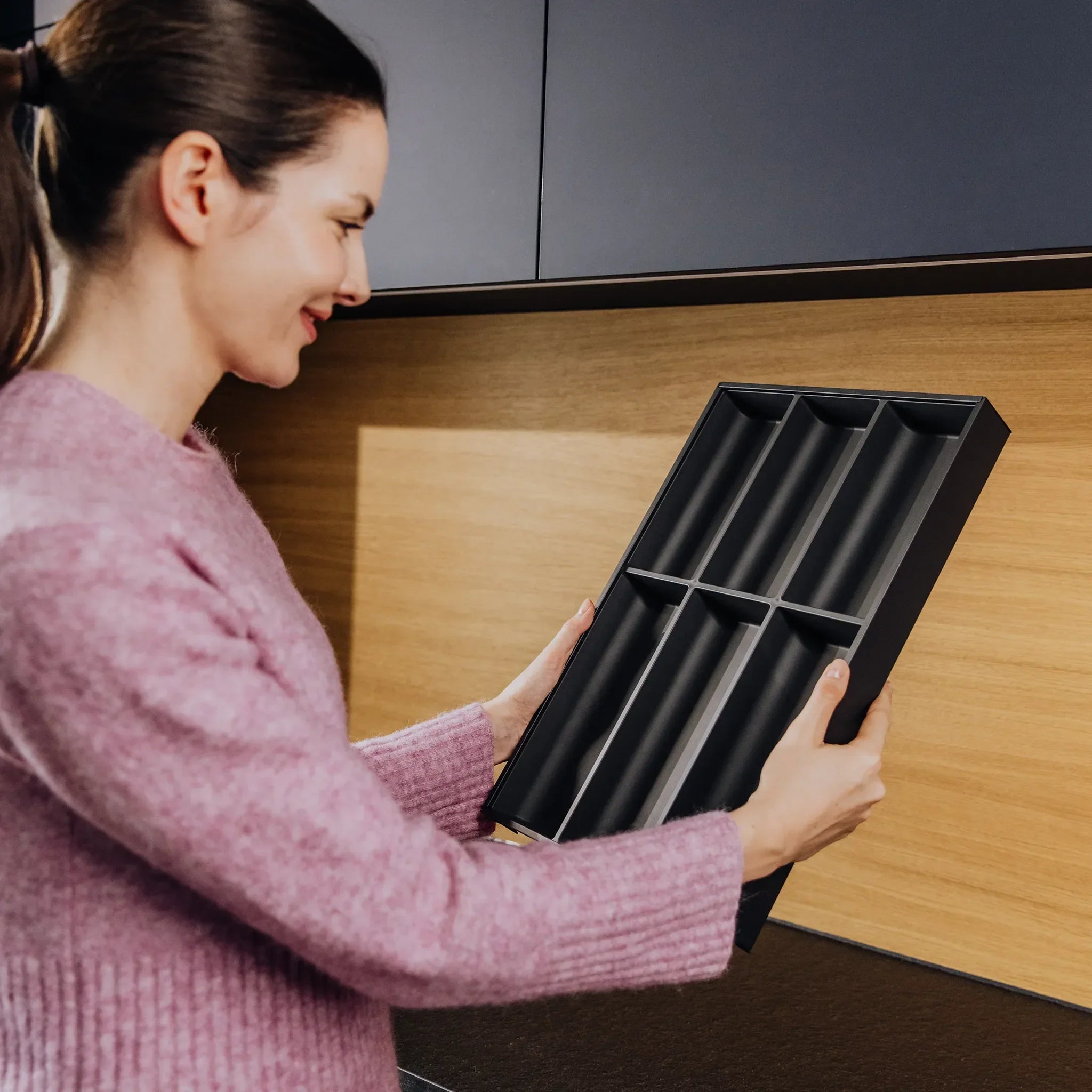 AMBIA-LINE Besteckkasten Stahl Soft-Touch (30 cm) Besteck Blum