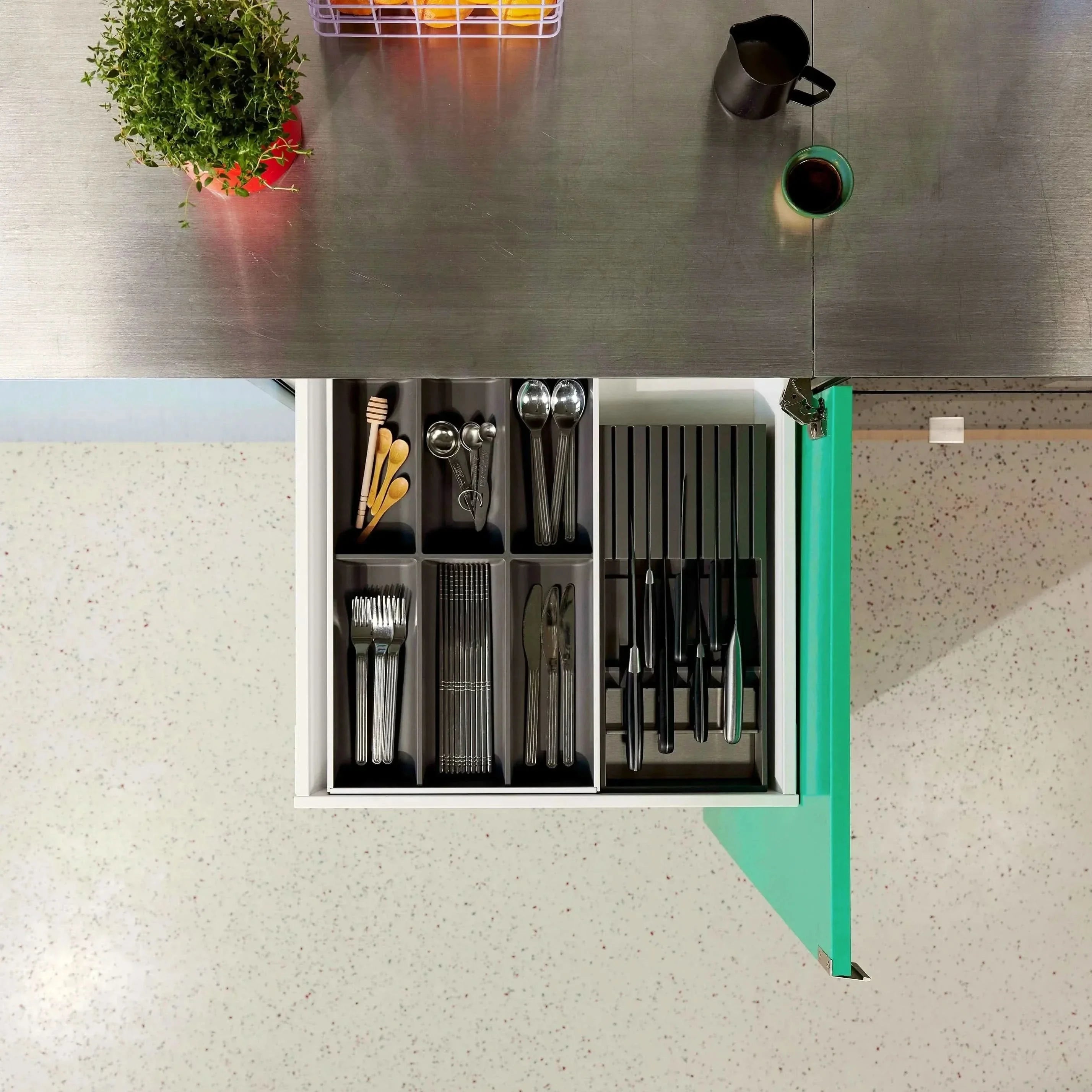 CLASSICknife Stahl Soft-Touch. Besteck- & Messereinsatz Bundle (50 cm) Bundle Blum