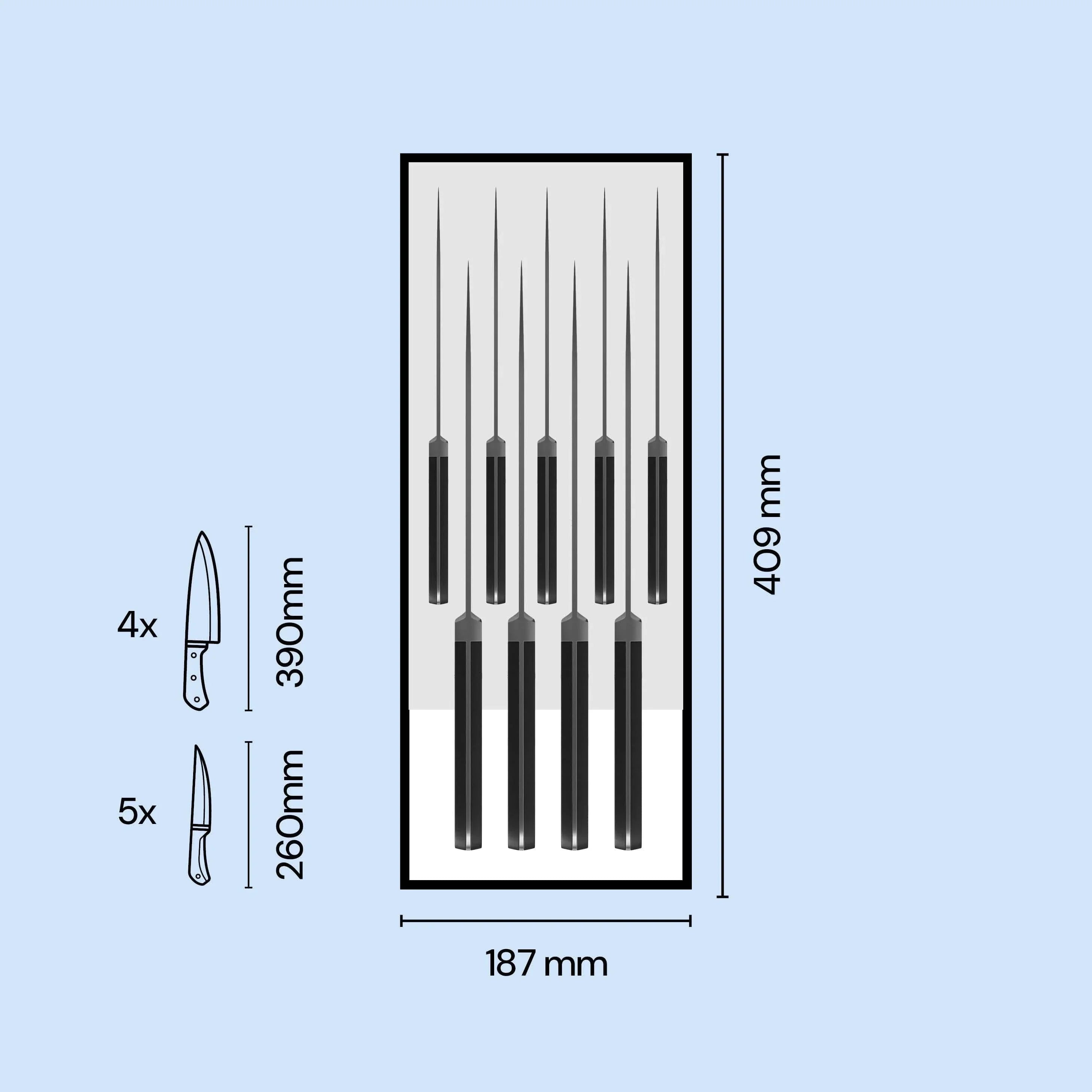 AMBIA-LINE Messerblock für Schublade Zubehör Blum