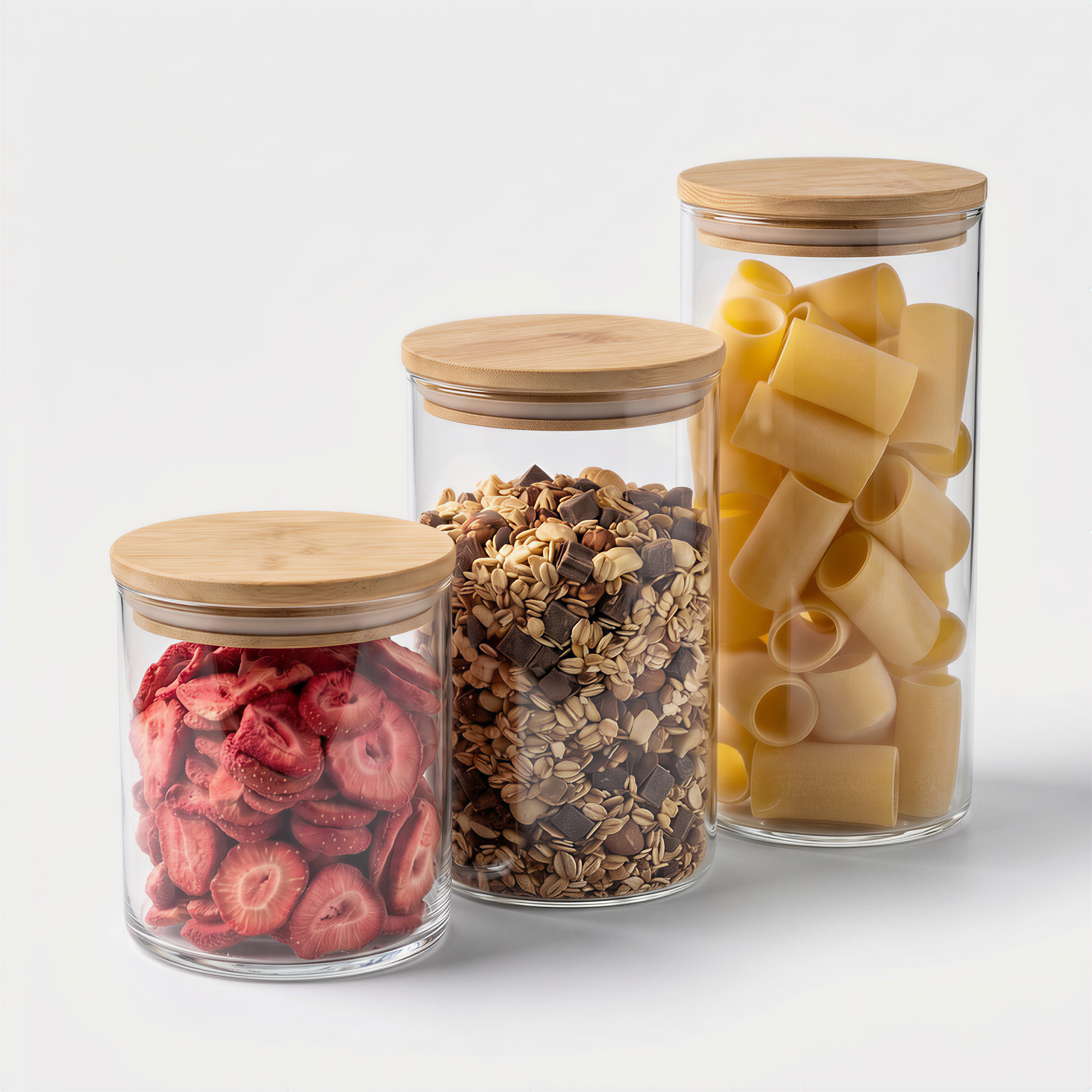 Vorratsglas-Set mit Holzdeckel | 530ml · 880ml · 1210ml simpleas