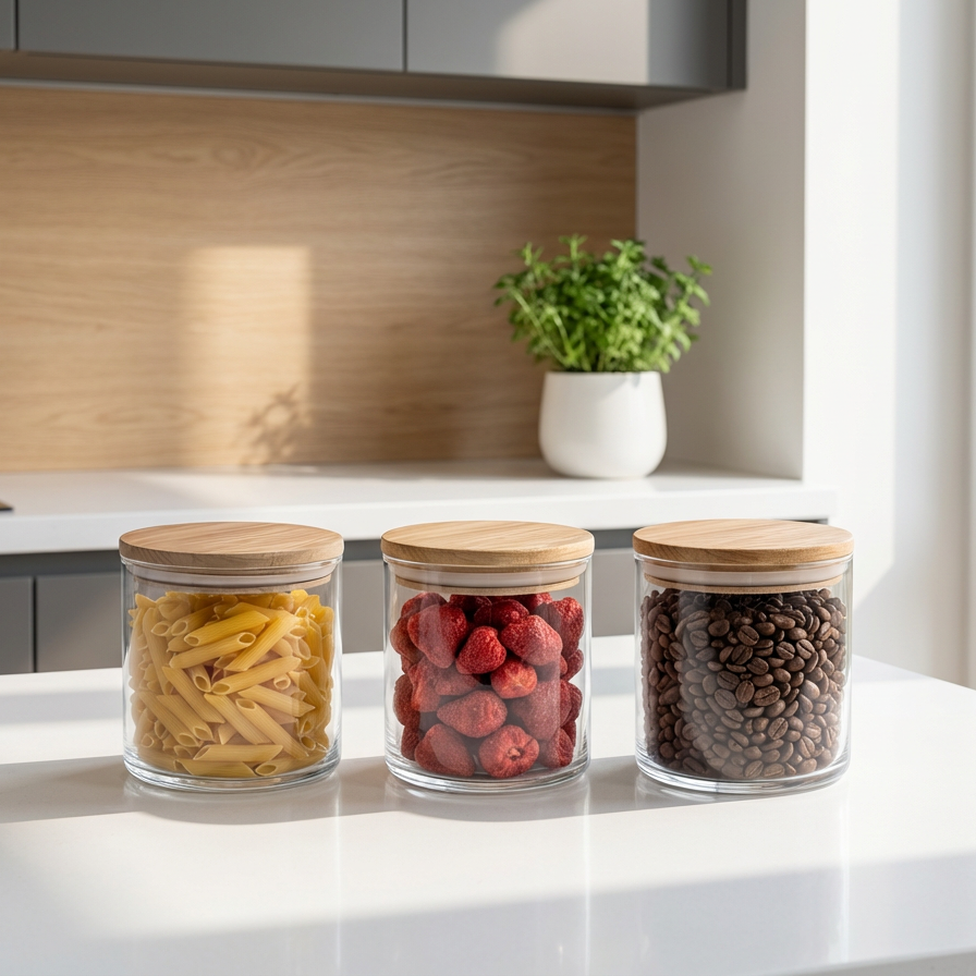 Vorratsglas-Set mit Holzdeckel | 530ml · 880ml · 1210ml simpleas